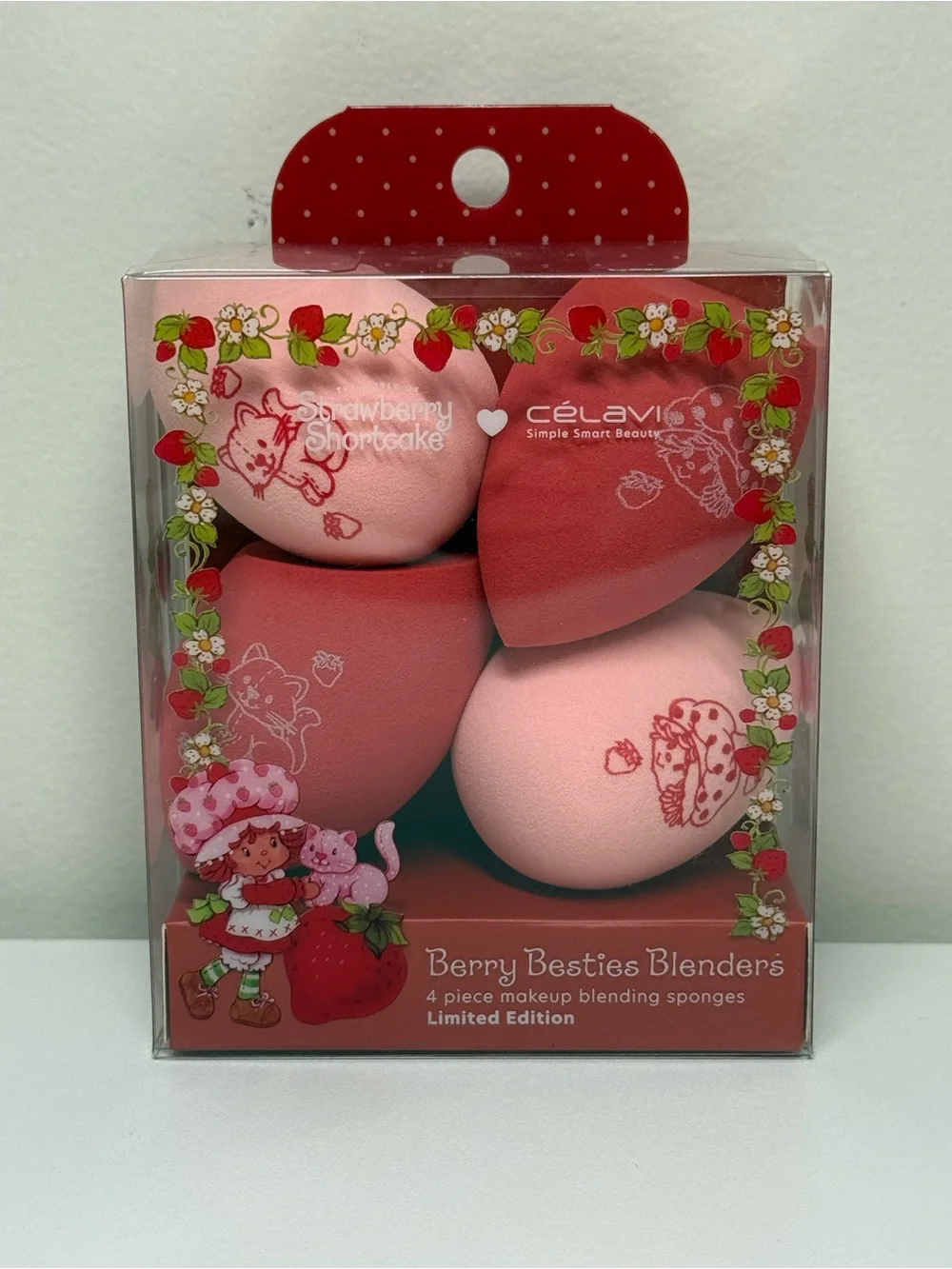 Strawberry Shortcake X Celavi Beauty Blenders 4pk Red Pink